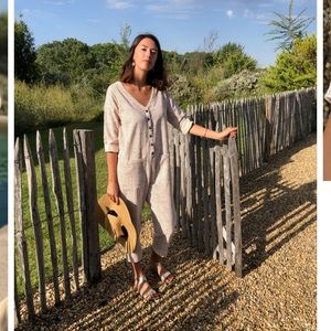 Happy French Gang Jumpsuit- size S/M in Armand Camel (sold out pattern!)